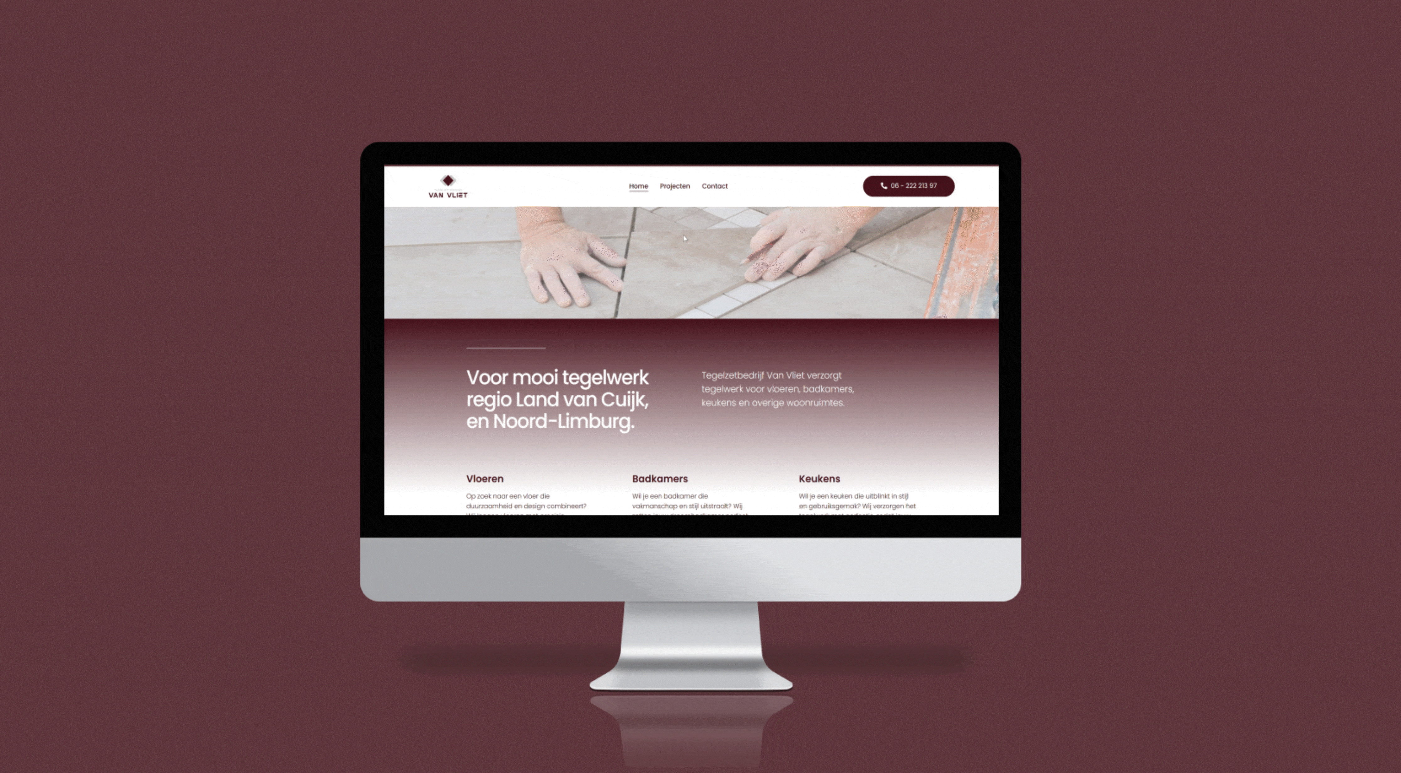 Tegelzetbedrijf van Vliet: Website Ontwerp